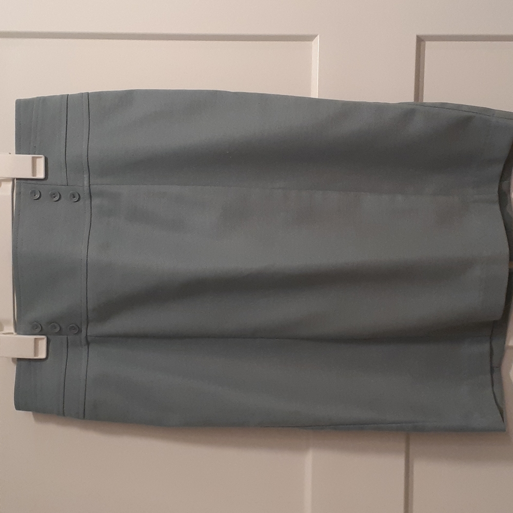 Natalie B blue buttoned pencil skirt